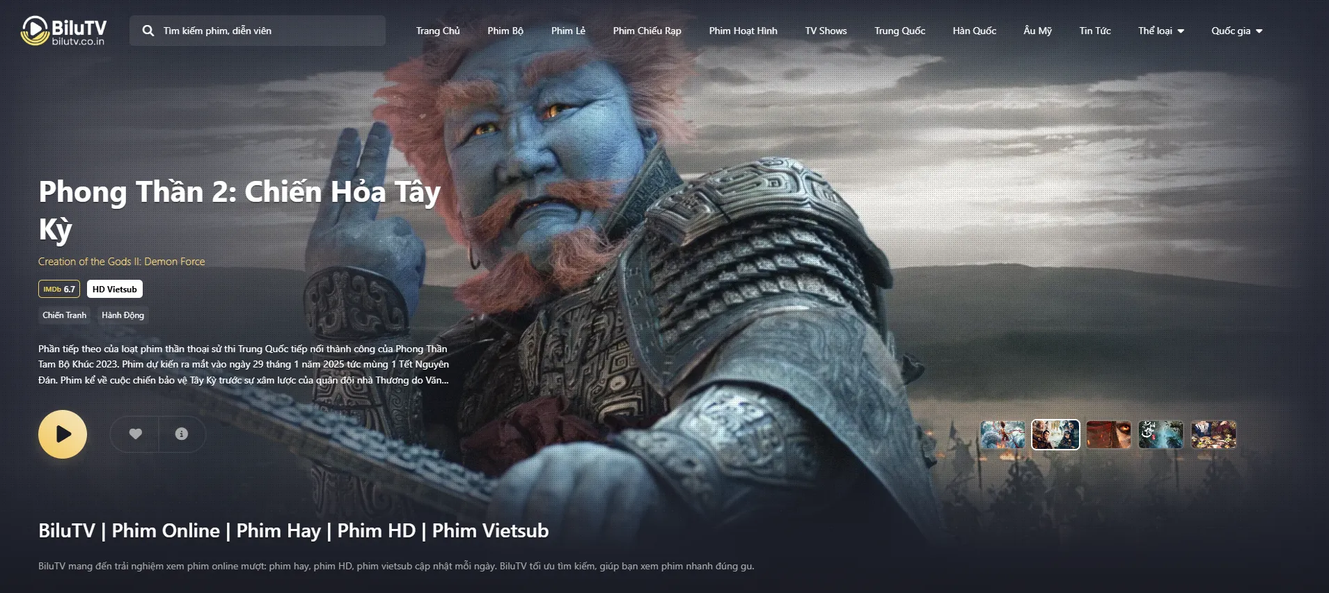 Điểm nổi bật của trang web xem phim online BiluTV